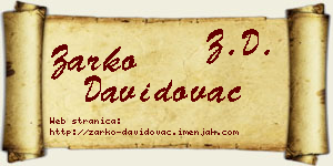 Žarko Davidovac vizit kartica